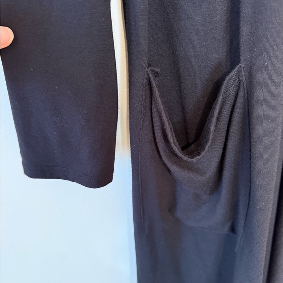 ZENANA Premium Black Longline Open-Front Cardigan - Picture 4 of 6